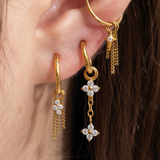 Triple Drops Chain Charm | Stainless Steel