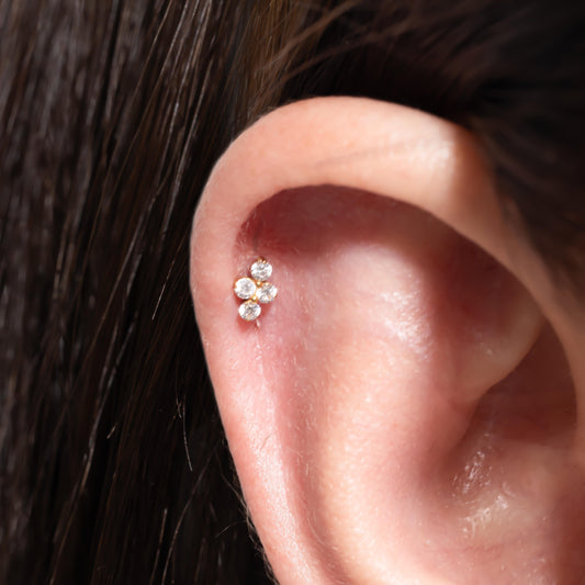 Lina - Crystal Bloom Push Pin Flatback Stud