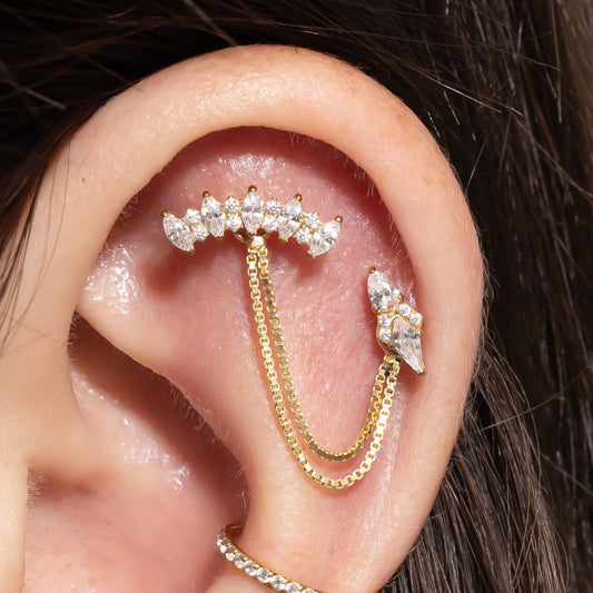 Elara - Crown Crown Push Pin Flatback Stud