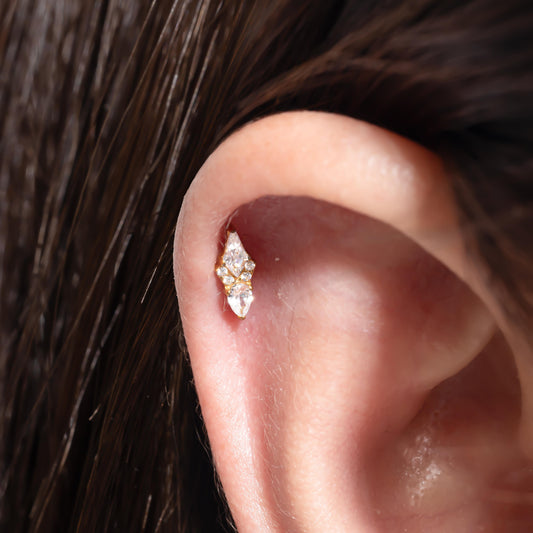 Eva - Kite Cut Crystal Push Pin Stud