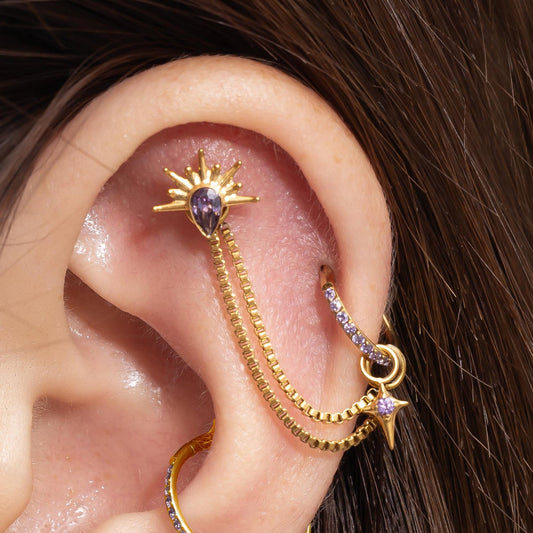 Double Chain Charm Connector | Stainless Steel