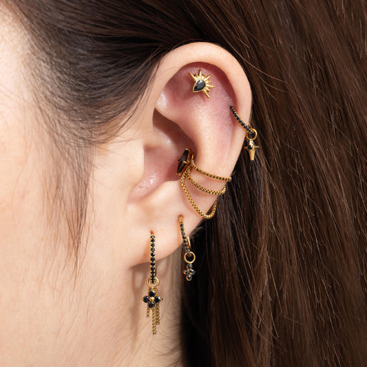 Triple Chain Charm Connector | Stainless Steel