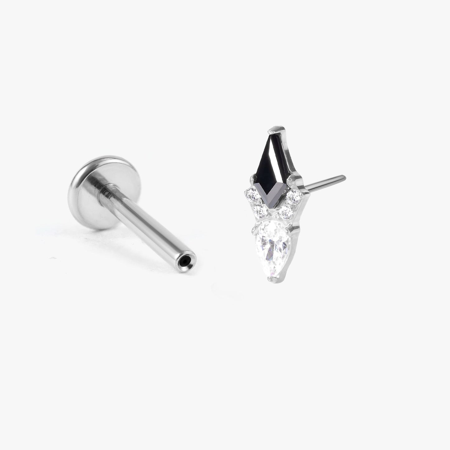 Eva - Kite Cut Black Push Pin Stud