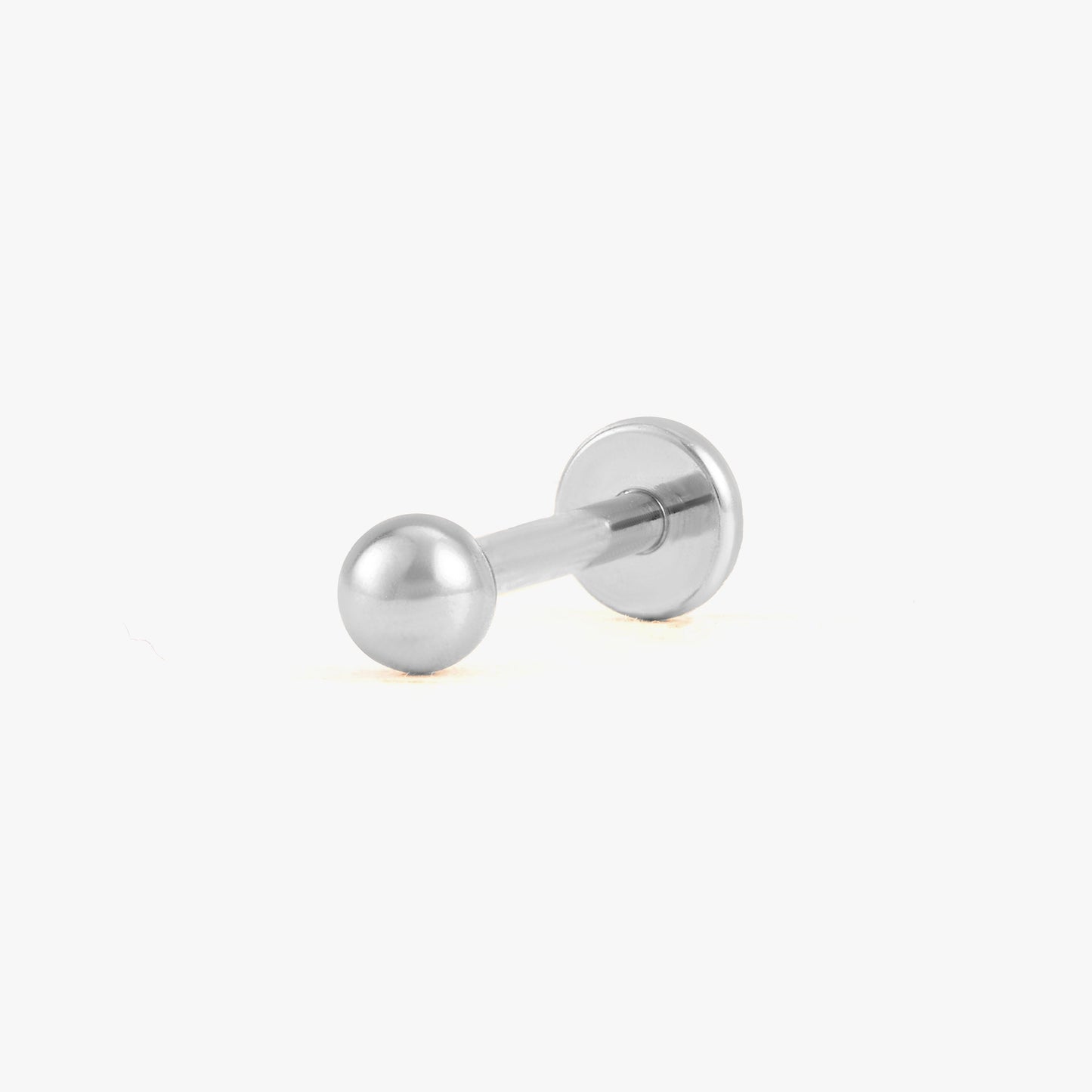 Color_Silver;Plain Bead Push Pin Piercing Earring