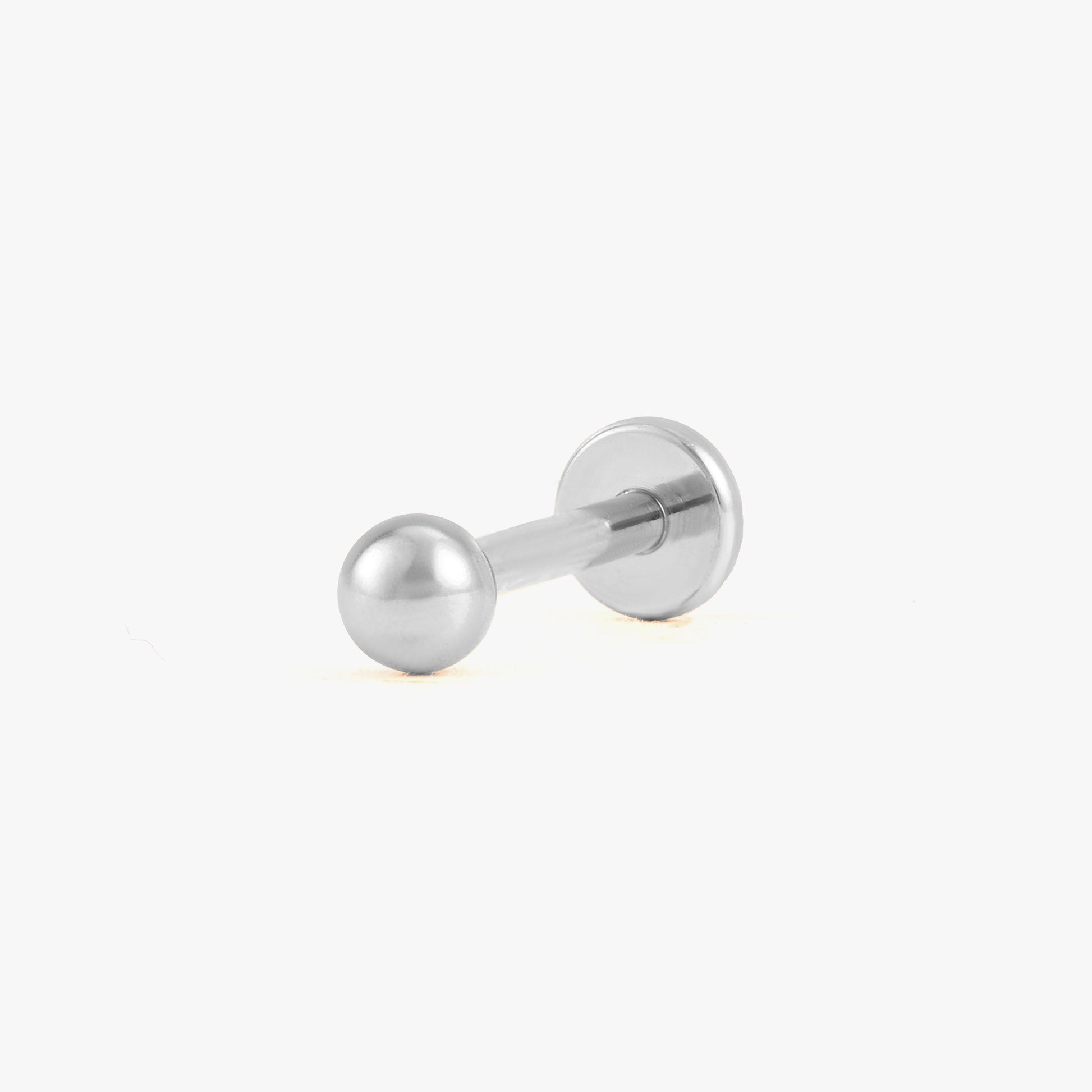 Color_Silver;Plain Bead Push Pin Piercing Earring