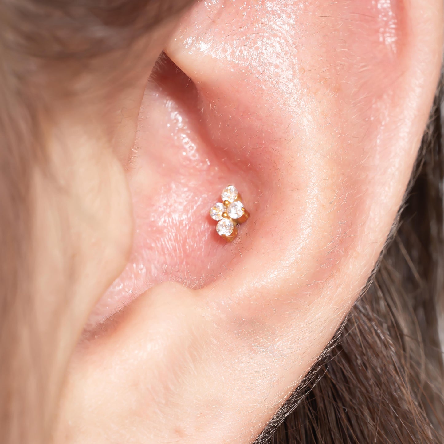 Lina - Crystal Bloom Push Pin Flatback Stud