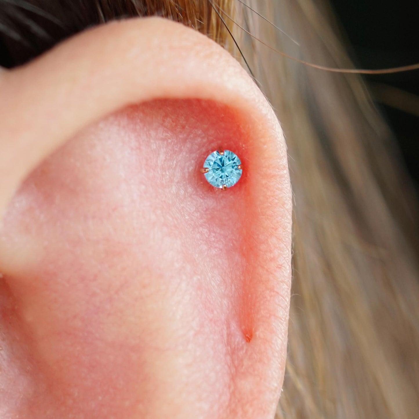 Tiny Twinkle Multi-color Push Pin Stud-Silver