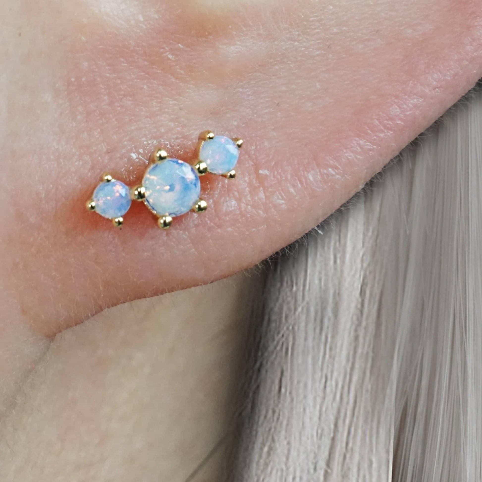 Color_ALL;Trinity Pink Moonstone Flat Back Earrings - EricaJewels