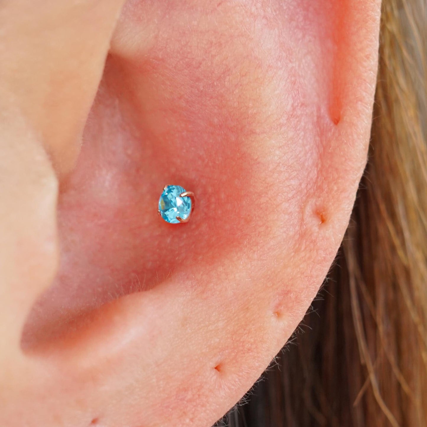 Tiny Twinkle Multi-color Push Pin Stud-Silver