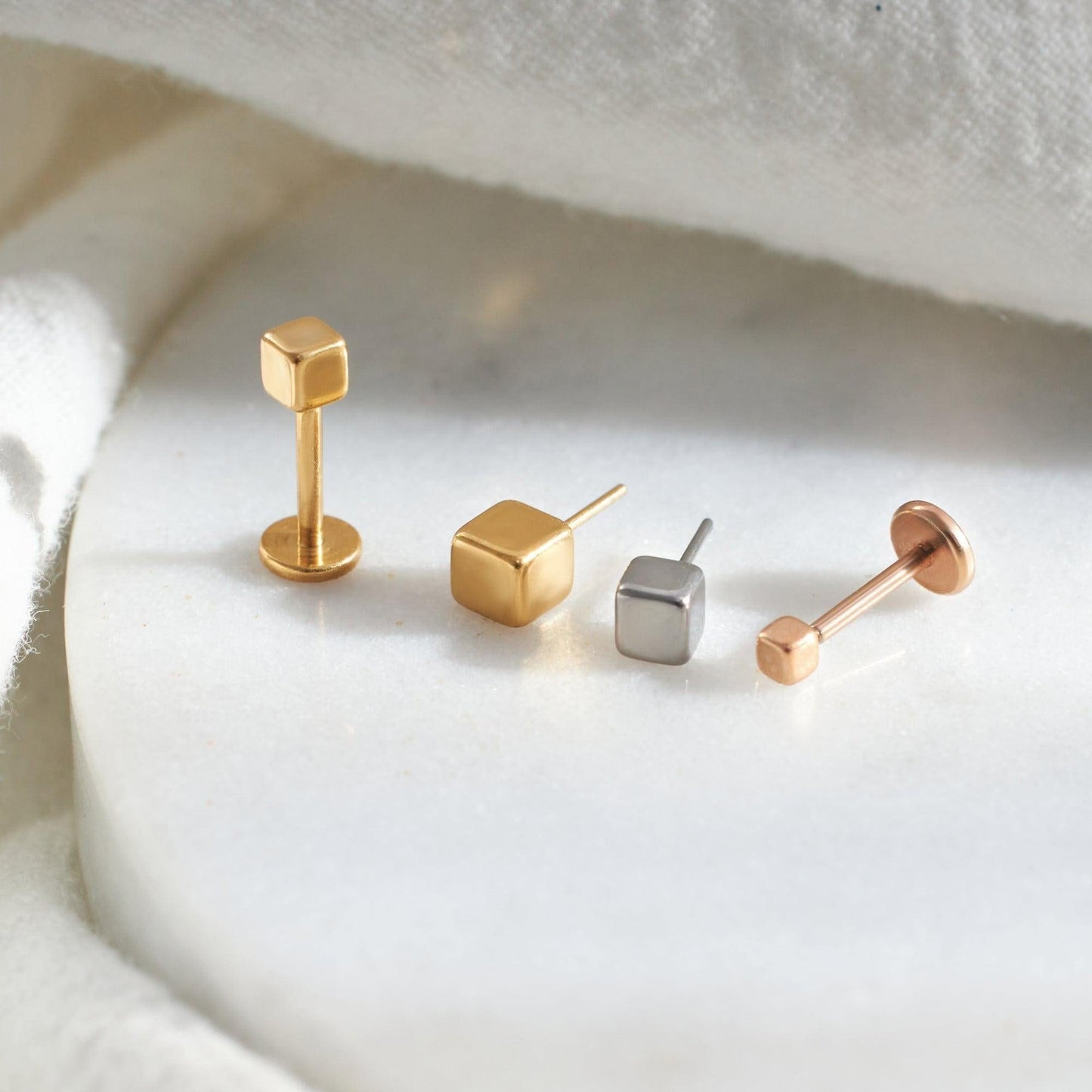 Color_ALL;Square Flat Back Push Pin Earring