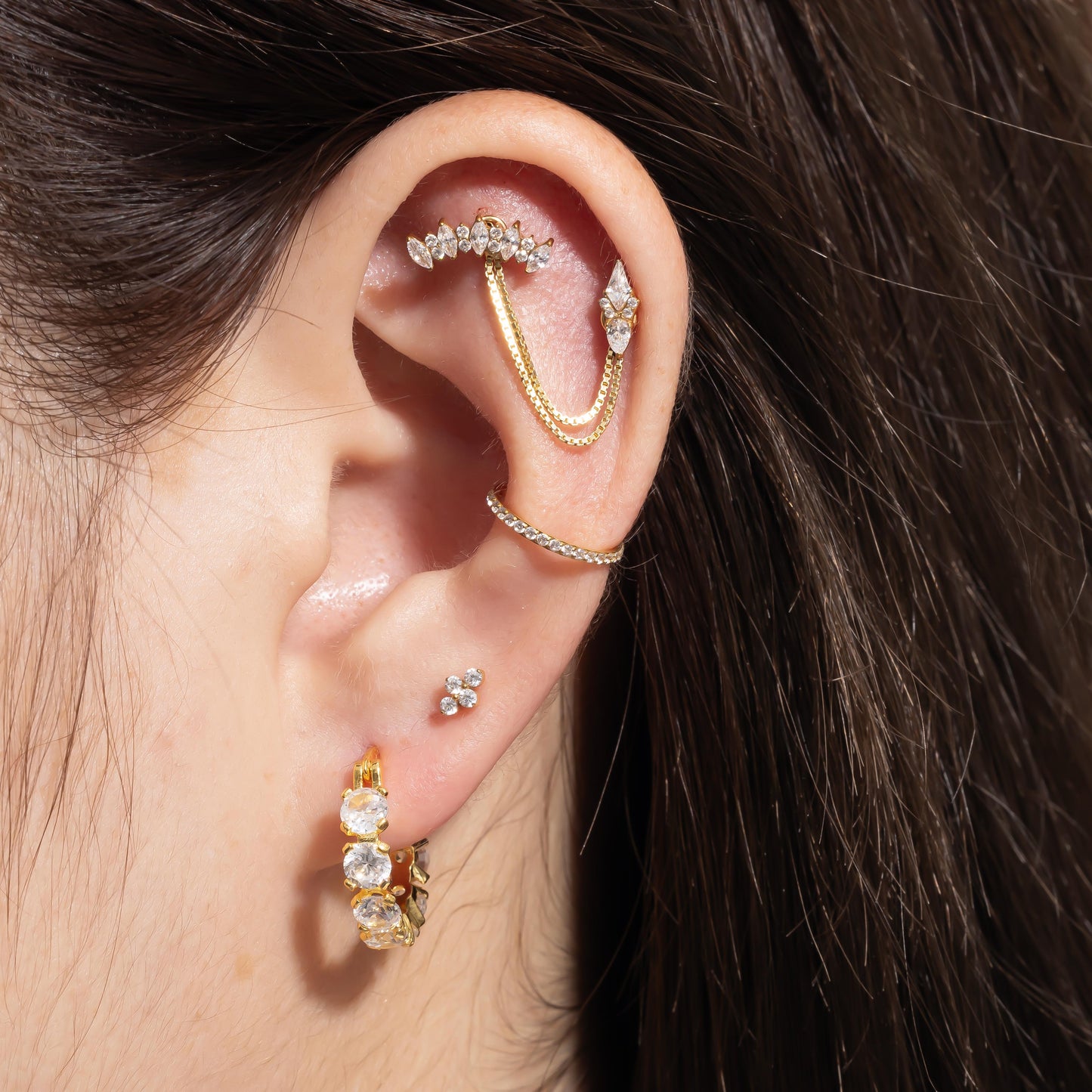 Lina - Crystal Bloom Push Pin Flatback Stud