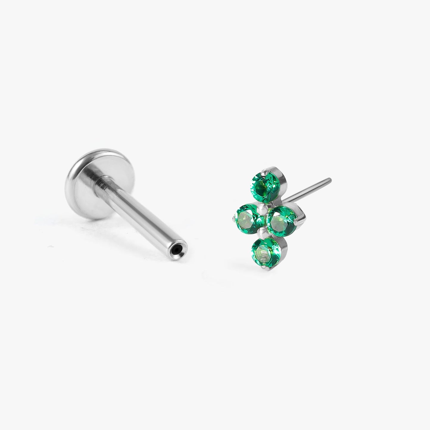 Lina - Emerald Bloom Push Pin Flatback Stud