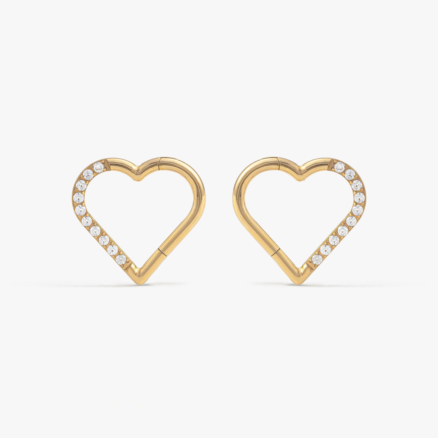 Heart Shape Crystal 3A CZ Daith Jewelry & Septum Rings-Left And Right