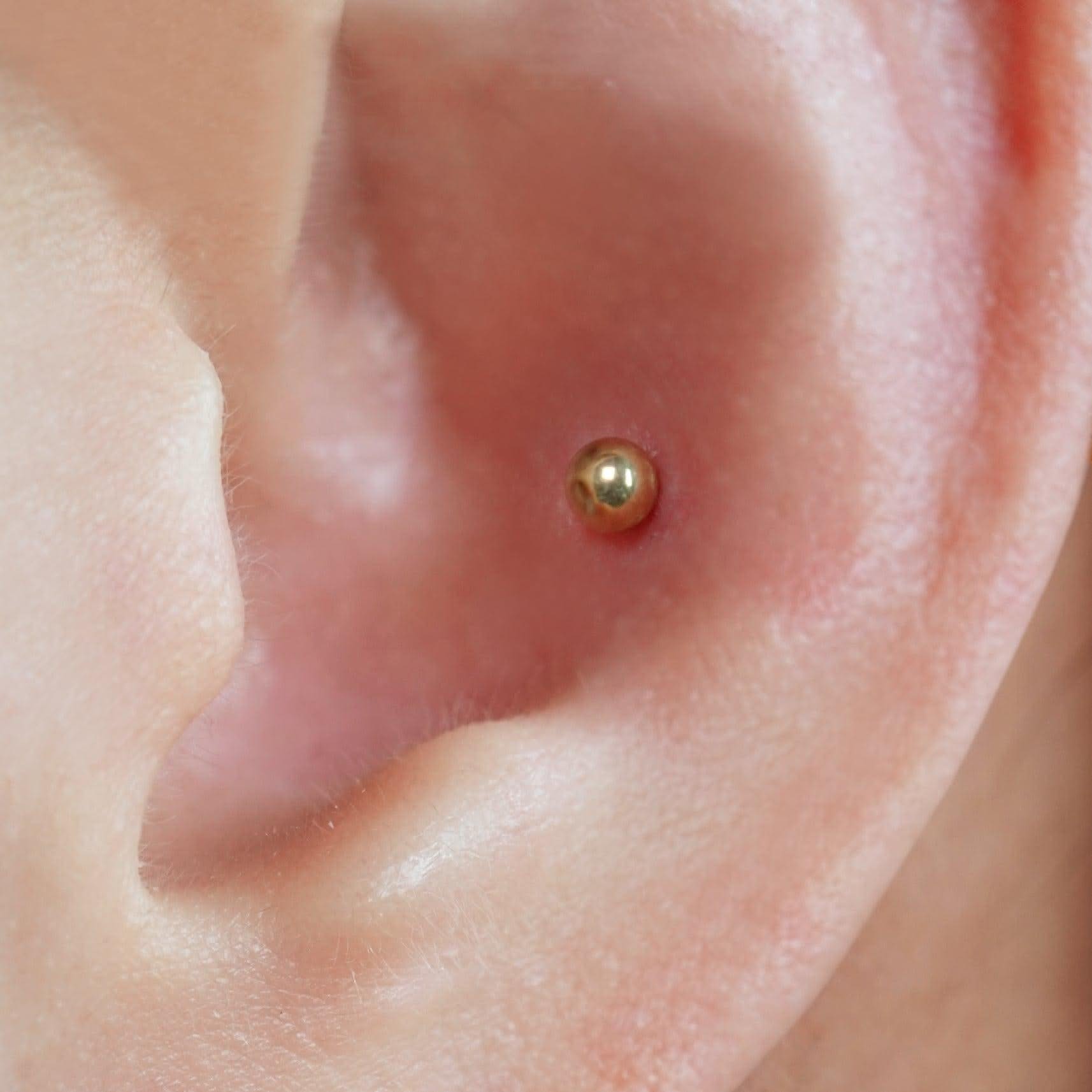 Color_ALL;Plain Bead Push Pin Piercing Earring