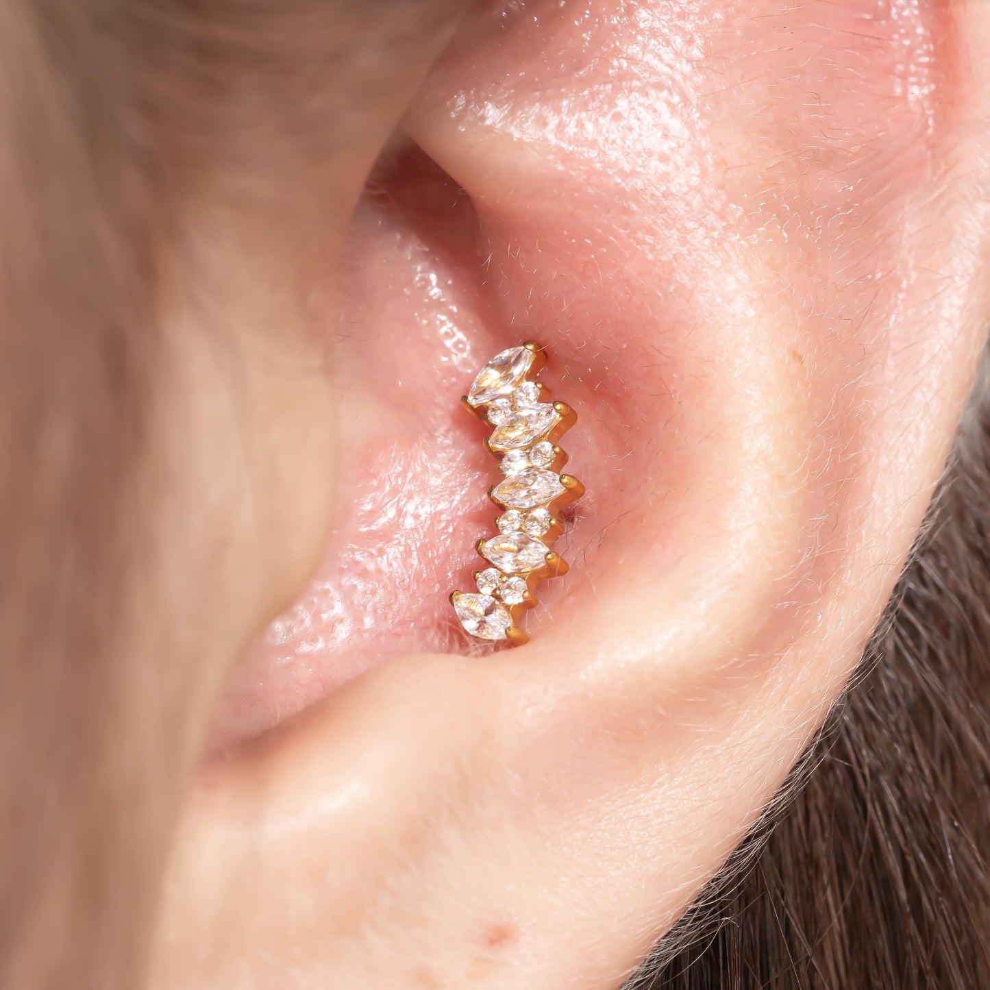 Elara - Crown Crown Push Pin Flatback Stud