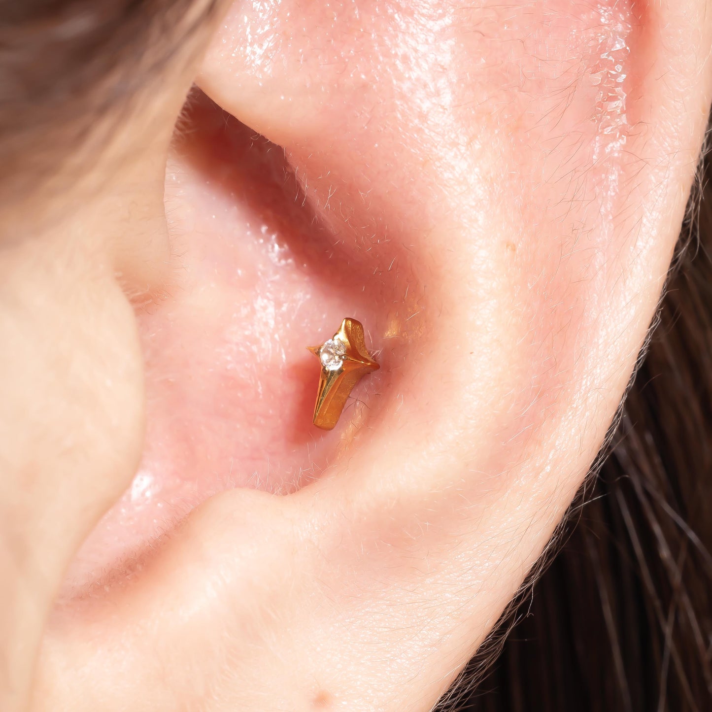 Stella - Crystal Star Push Pin Flat Back Earrings