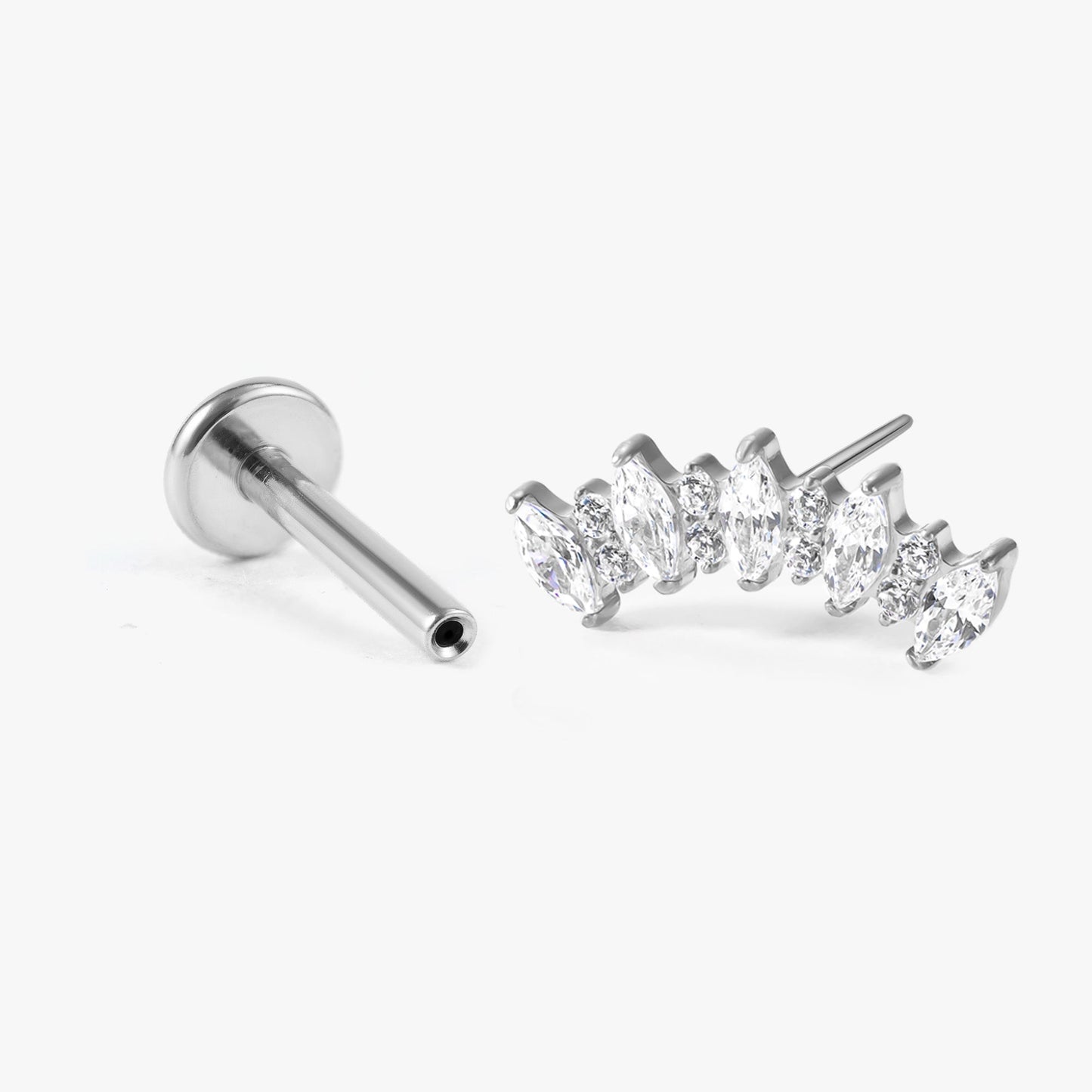 Elara - Crown Crown Push Pin Flatback Stud