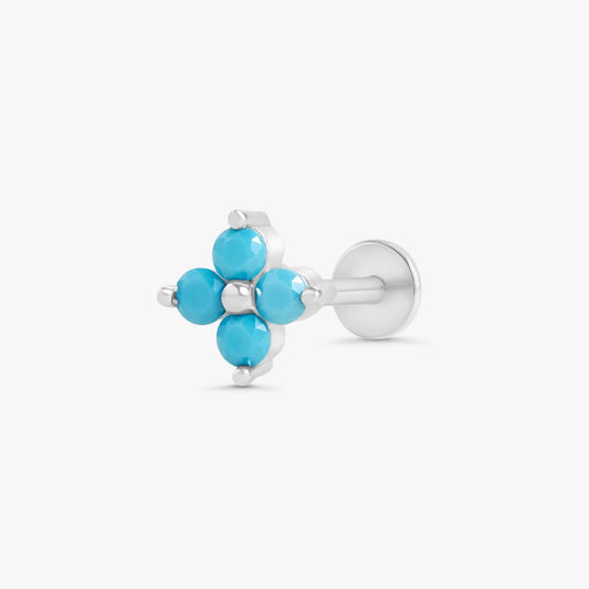 Color_Silver,Bar Type & Materials_Labret (Titanium);Turquoise Studs - EricaJewels