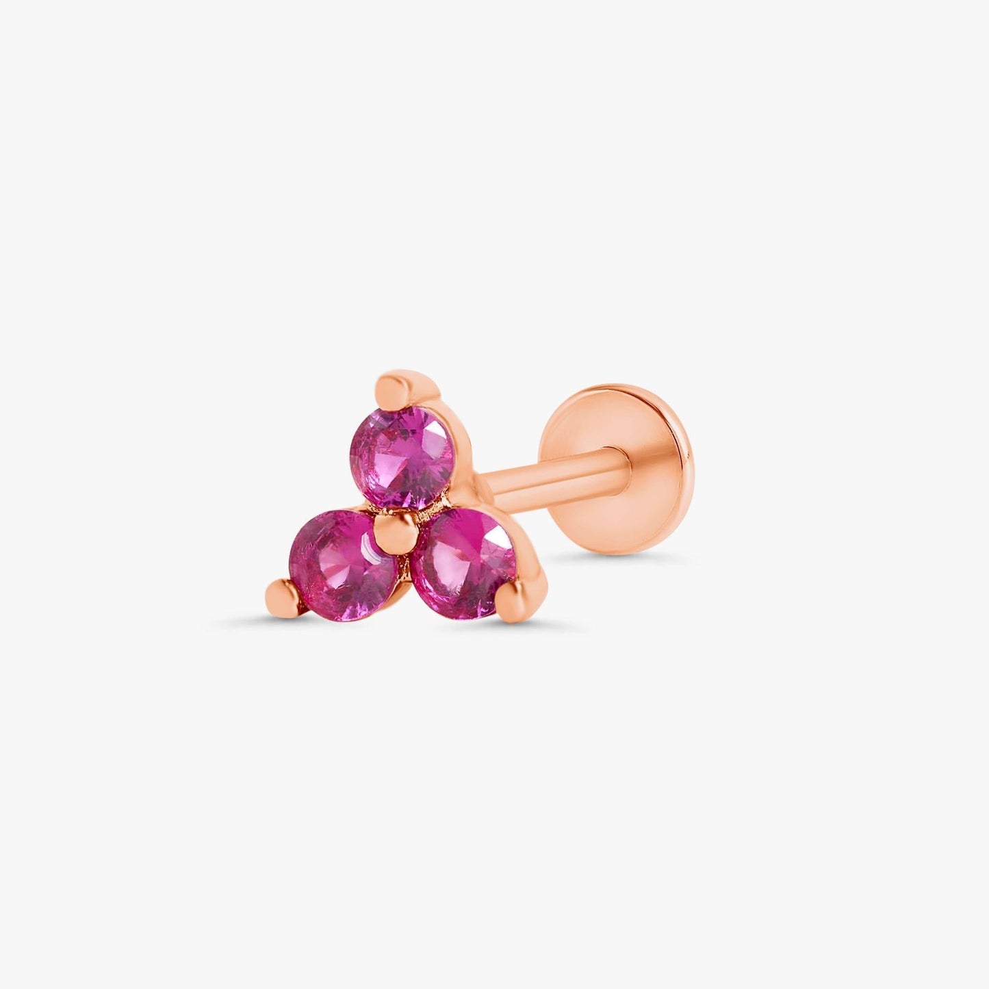 Color_Rose Gold,Bar Type & Materials_Labret (Titanium);Ruby Earrings - EricaJewels