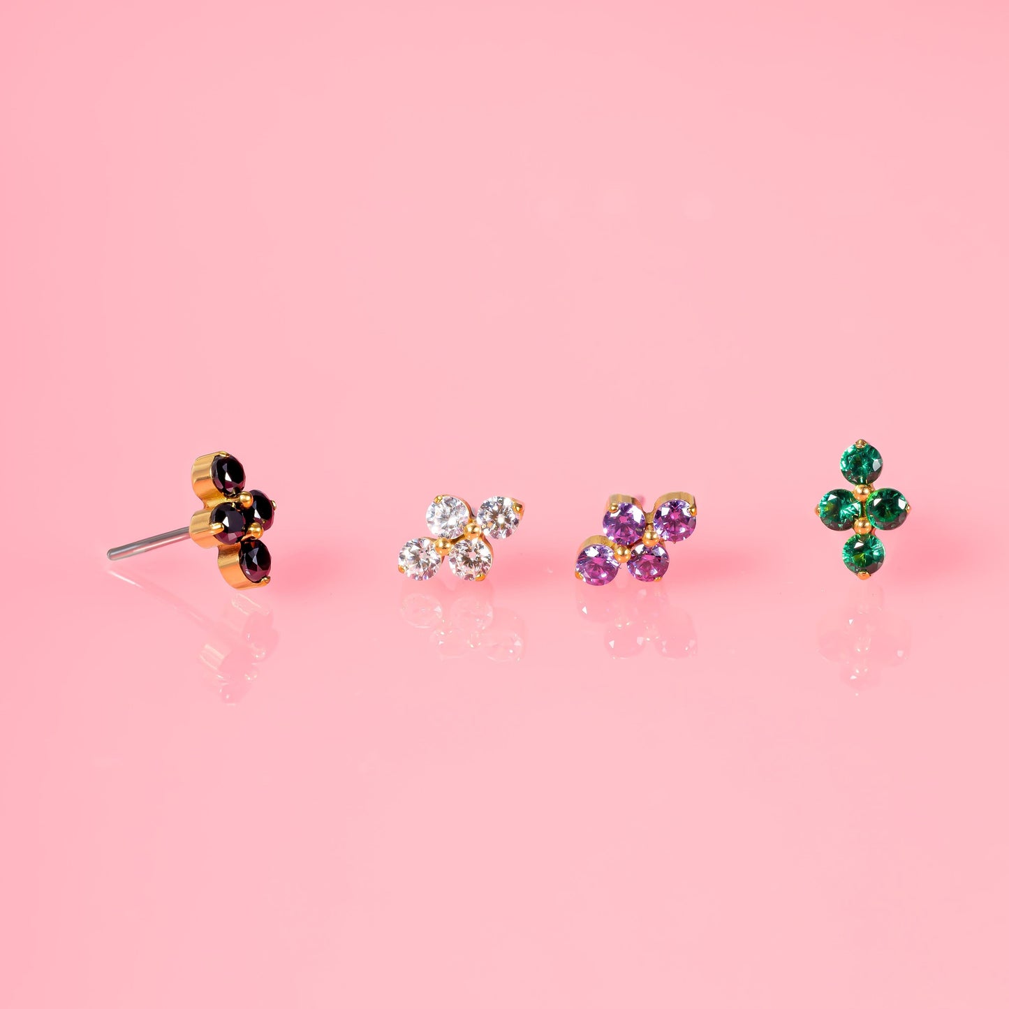 Lina - Crystal Bloom Push Pin Flatback Stud