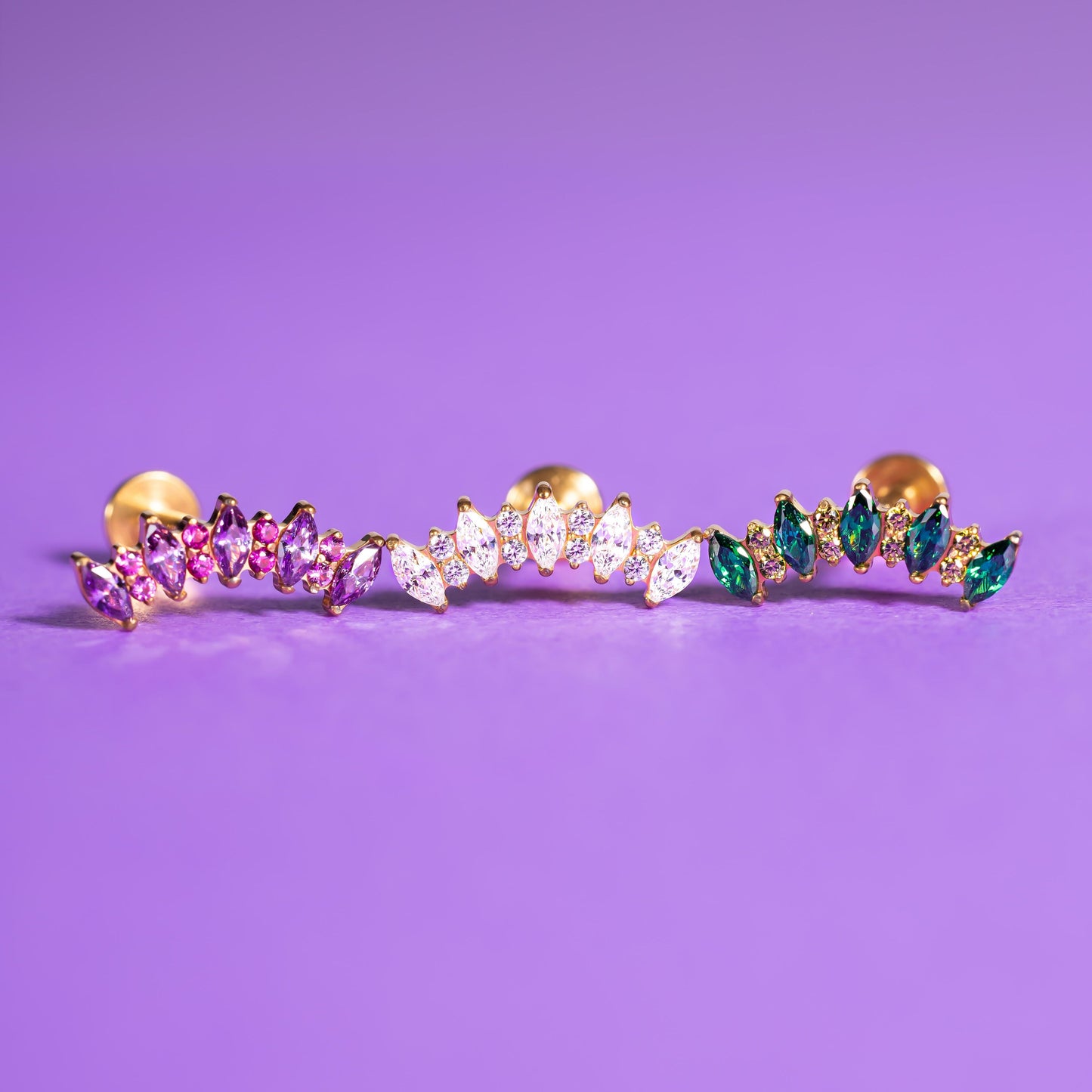 Elara - Crown Crown Push Pin Flatback Stud