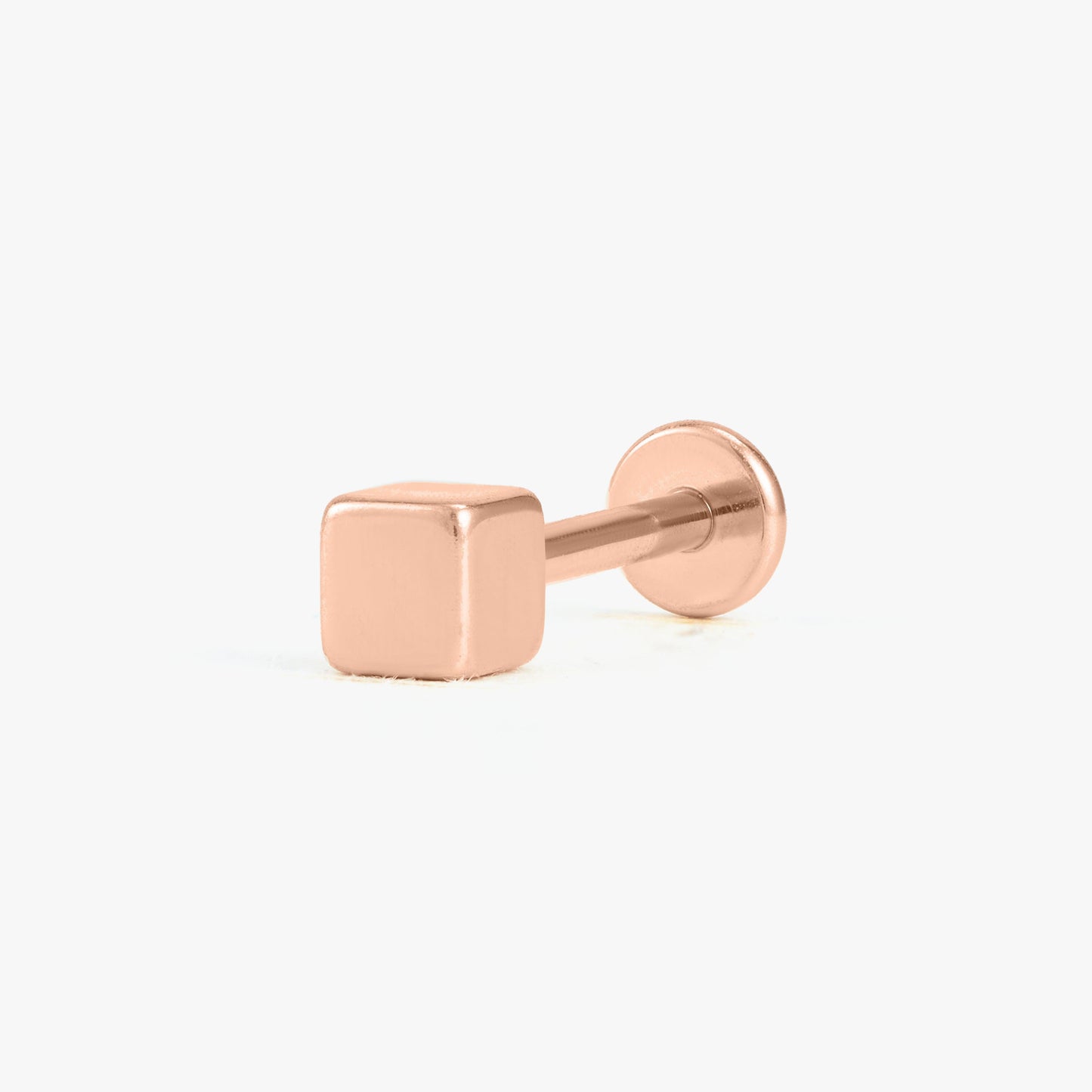 Color_Rose Gold;Square Flat Back Push Pin Earring