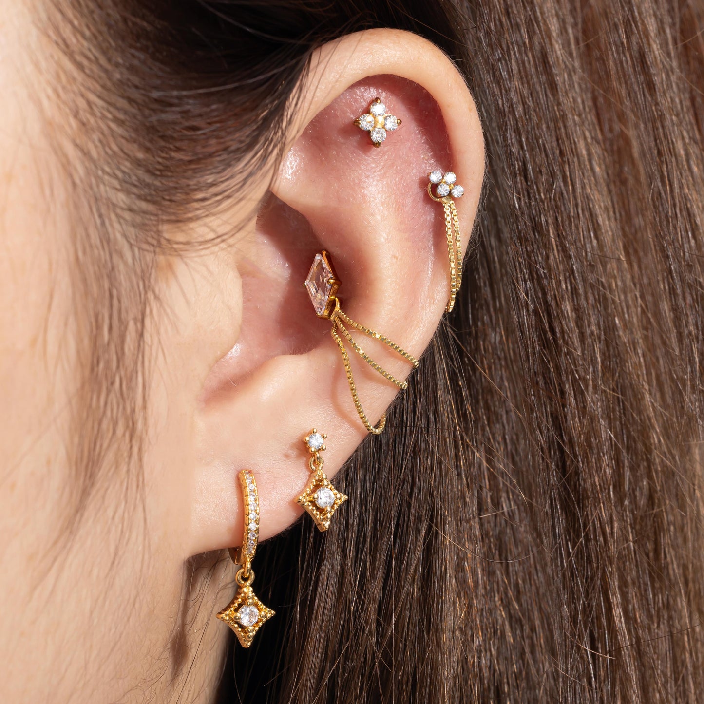 Vera - Crystal Diamond Push Pin Flatback Stud