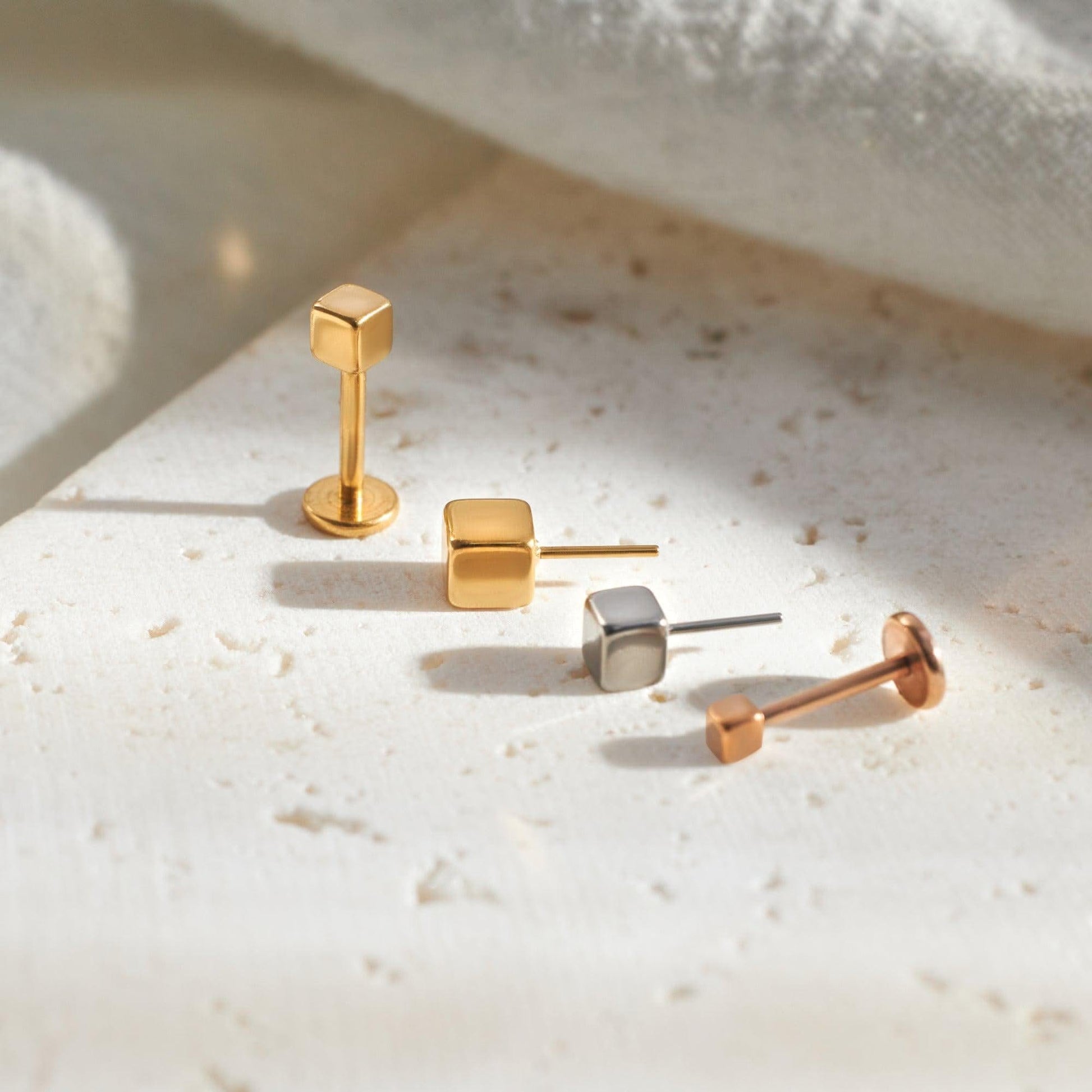 Color_ALL;Square Flat Back Push Pin Earring