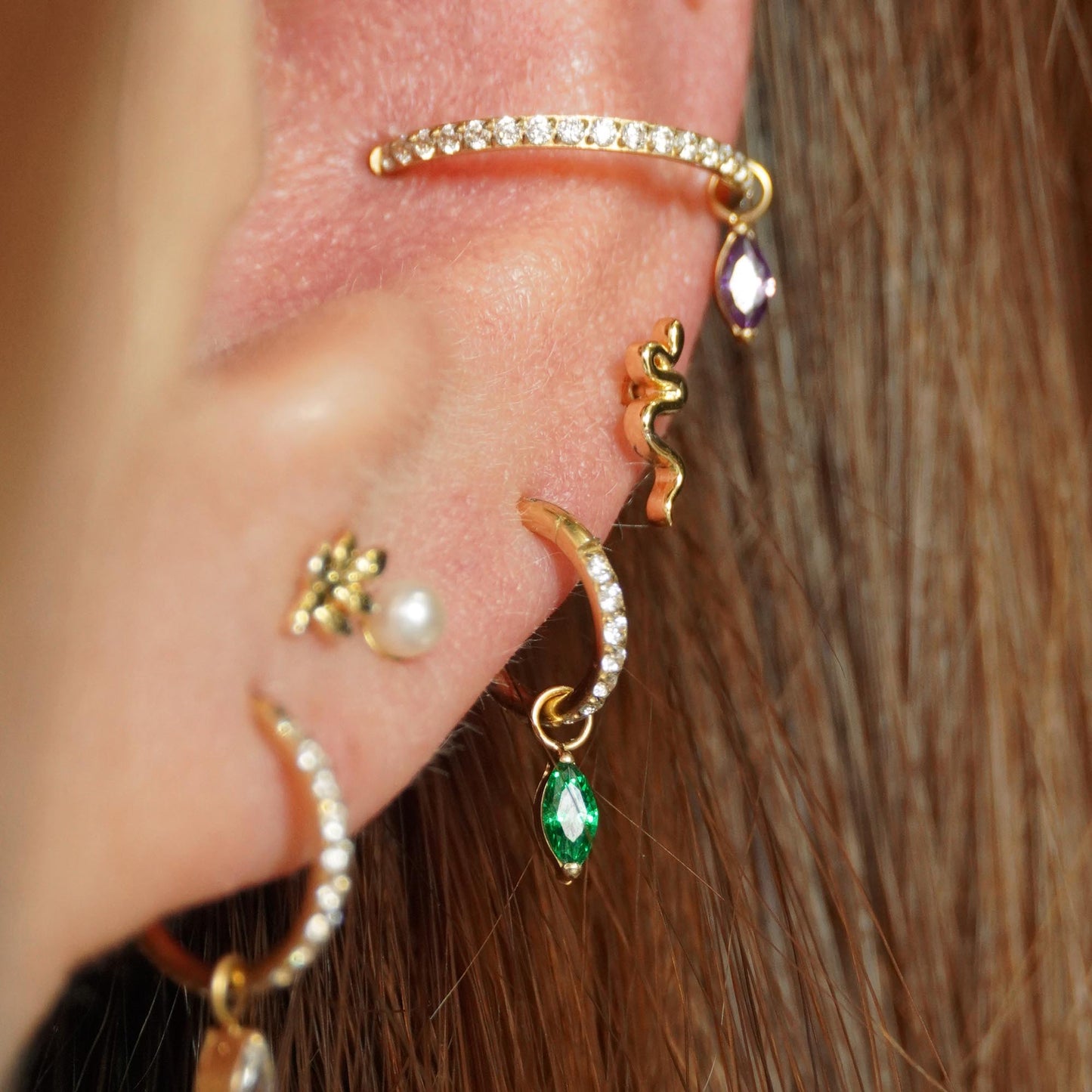 Emerald Marquise Dangle Charm