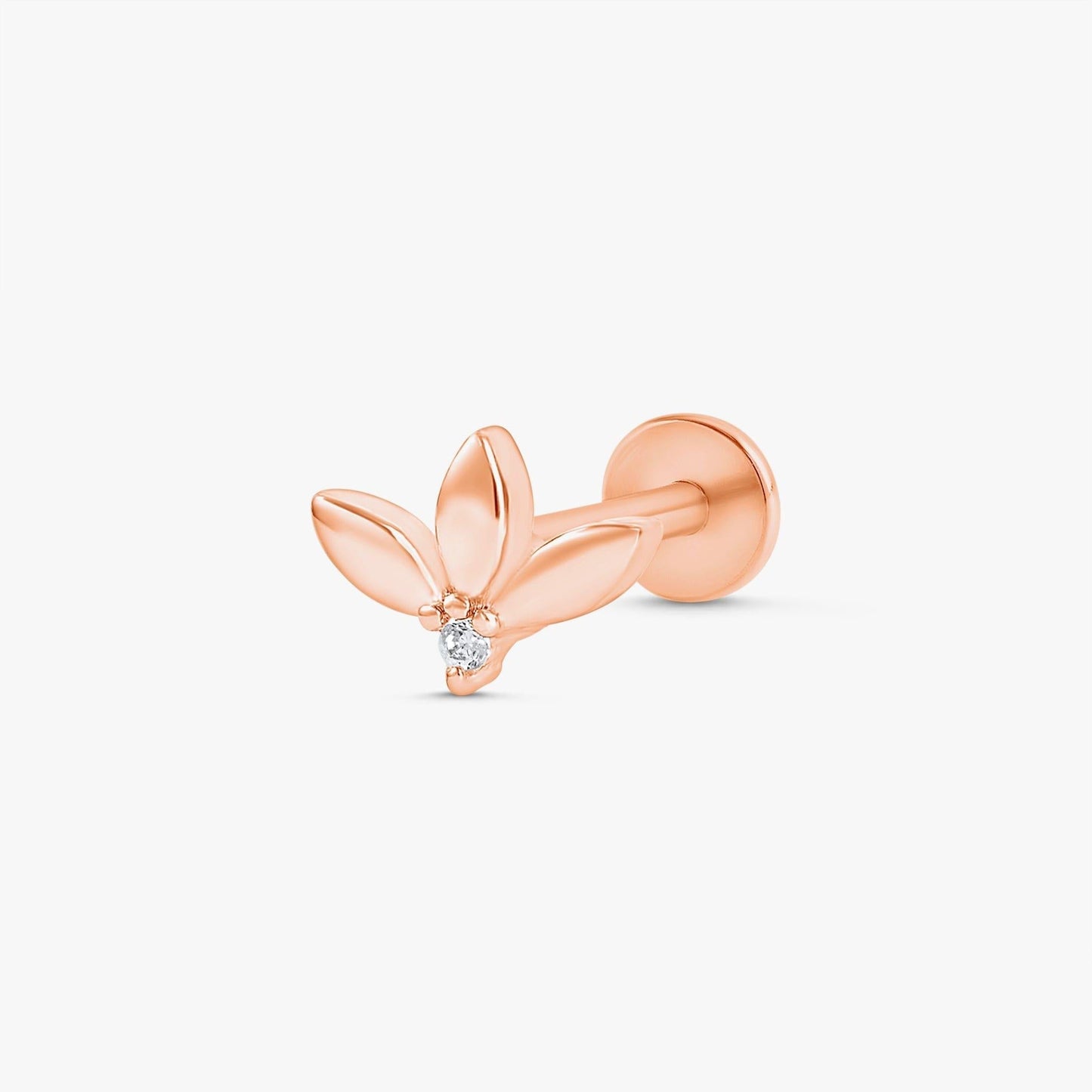 Color_Rose Gold,Bar Type & Materials_Labret (Titanium); Marquise Earrings - EricaJewels