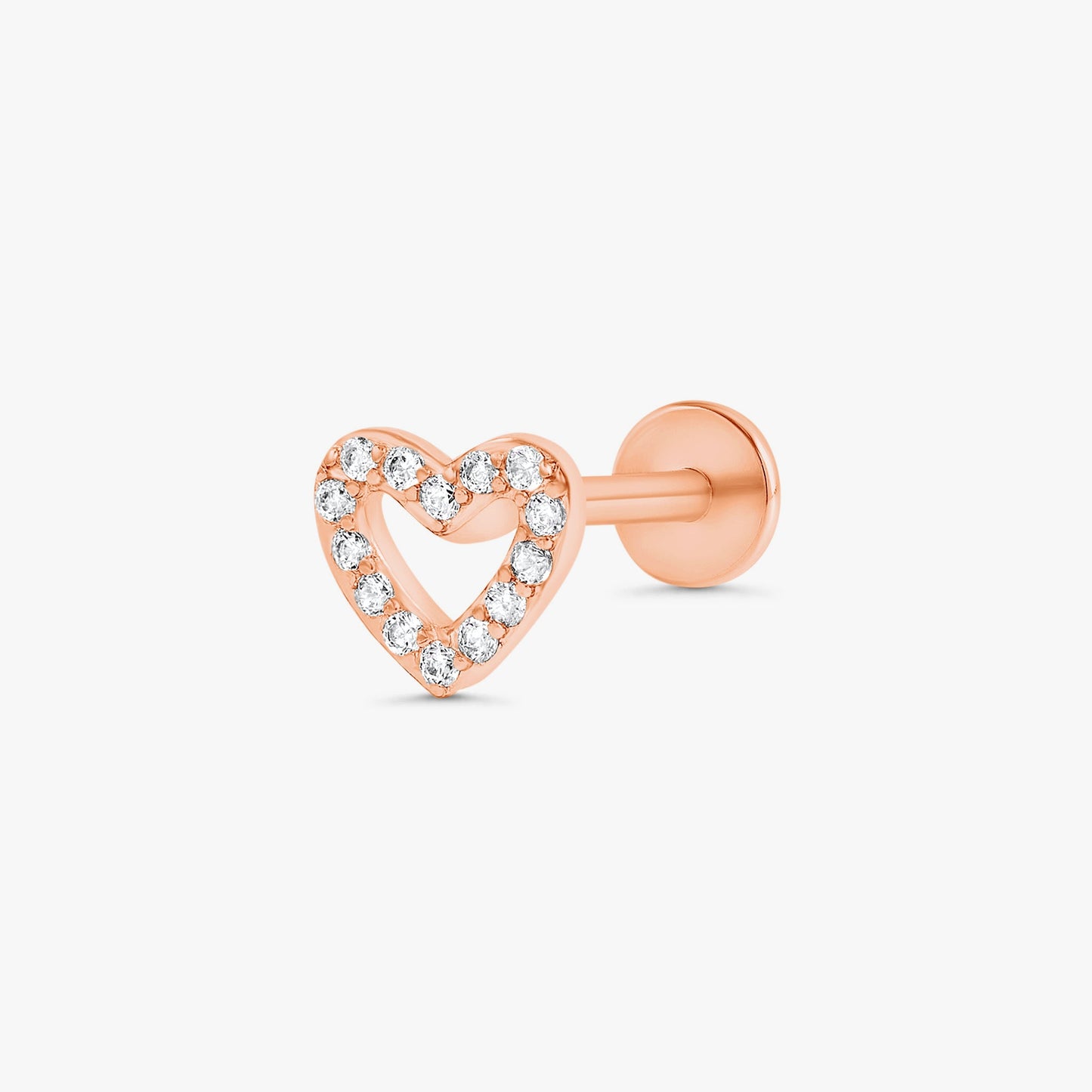 Color_Rose Gold,Bar Type & Materials_Labret (Titanium);Heart Earring - EricaJewels