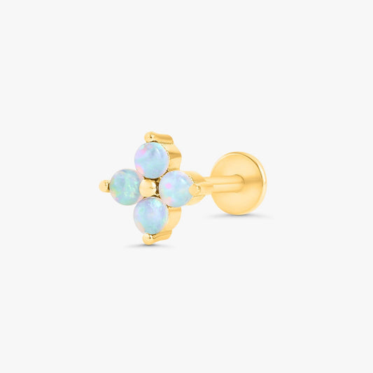 Color_Gold,Bar Type & Materials_Labret (Titanium)  ;Dainty White Opal Earrings - EricaJewels