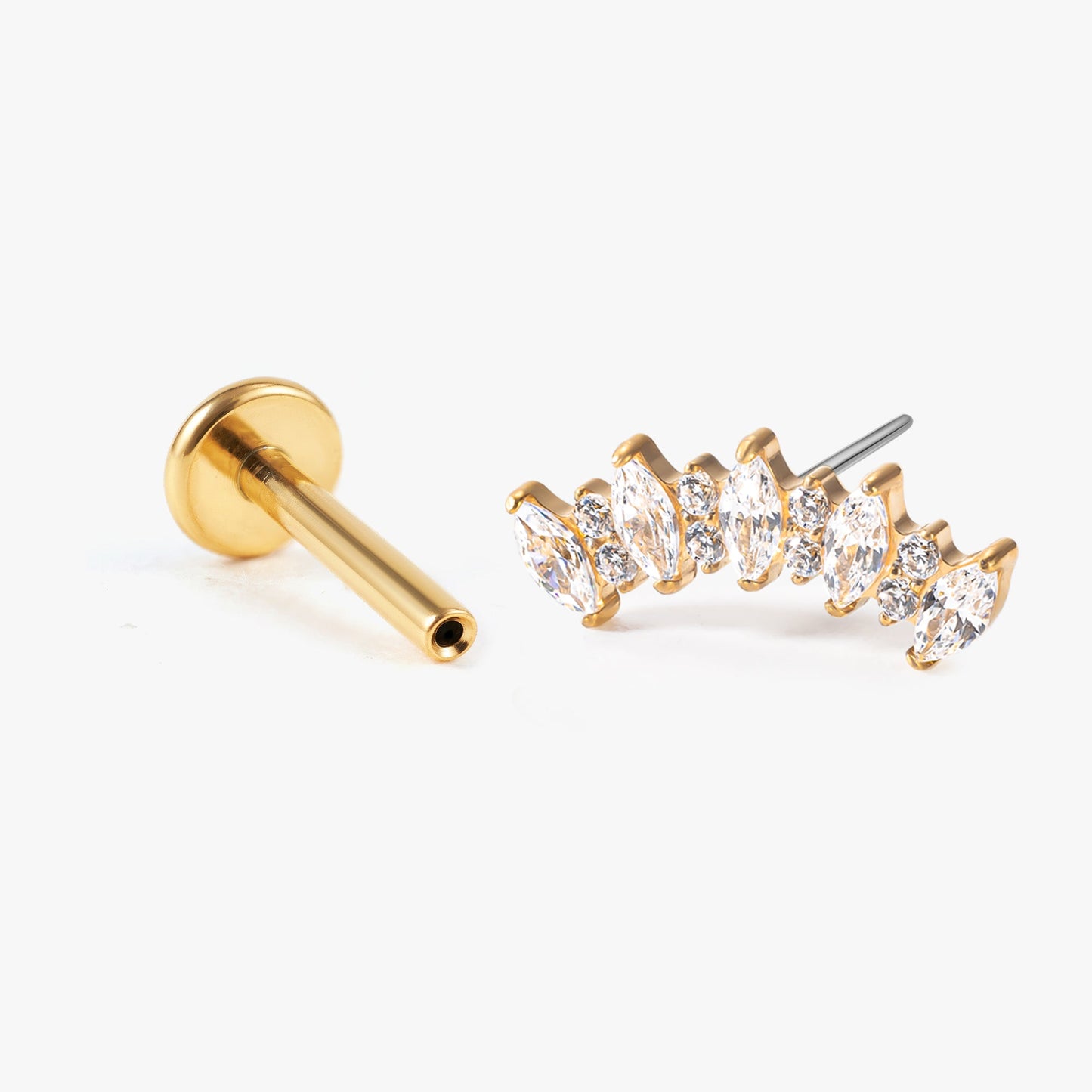 Elara - Crown Crown Push Pin Flatback Stud