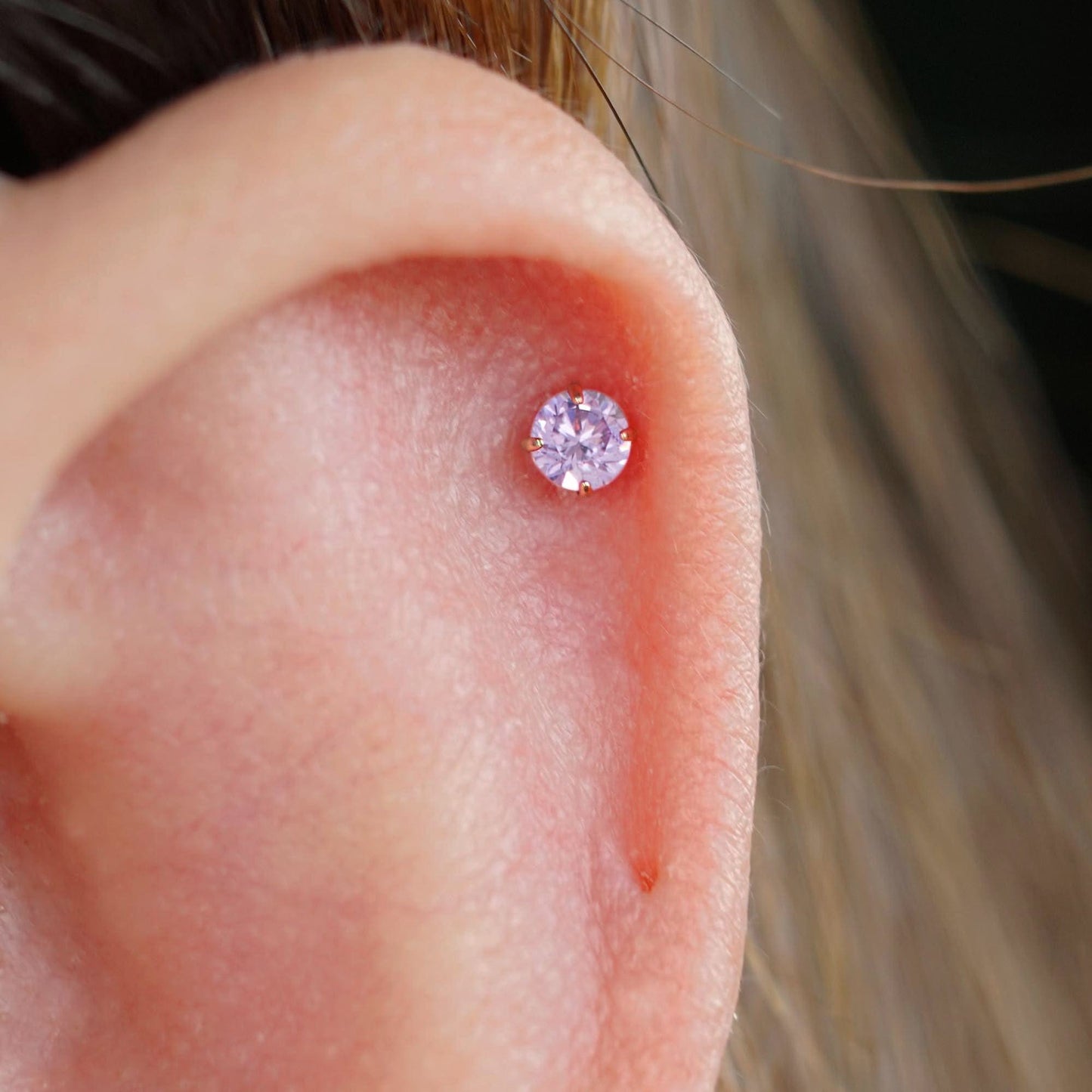 Tiny Twinkle Multi-color Push Pin Stud-Silver