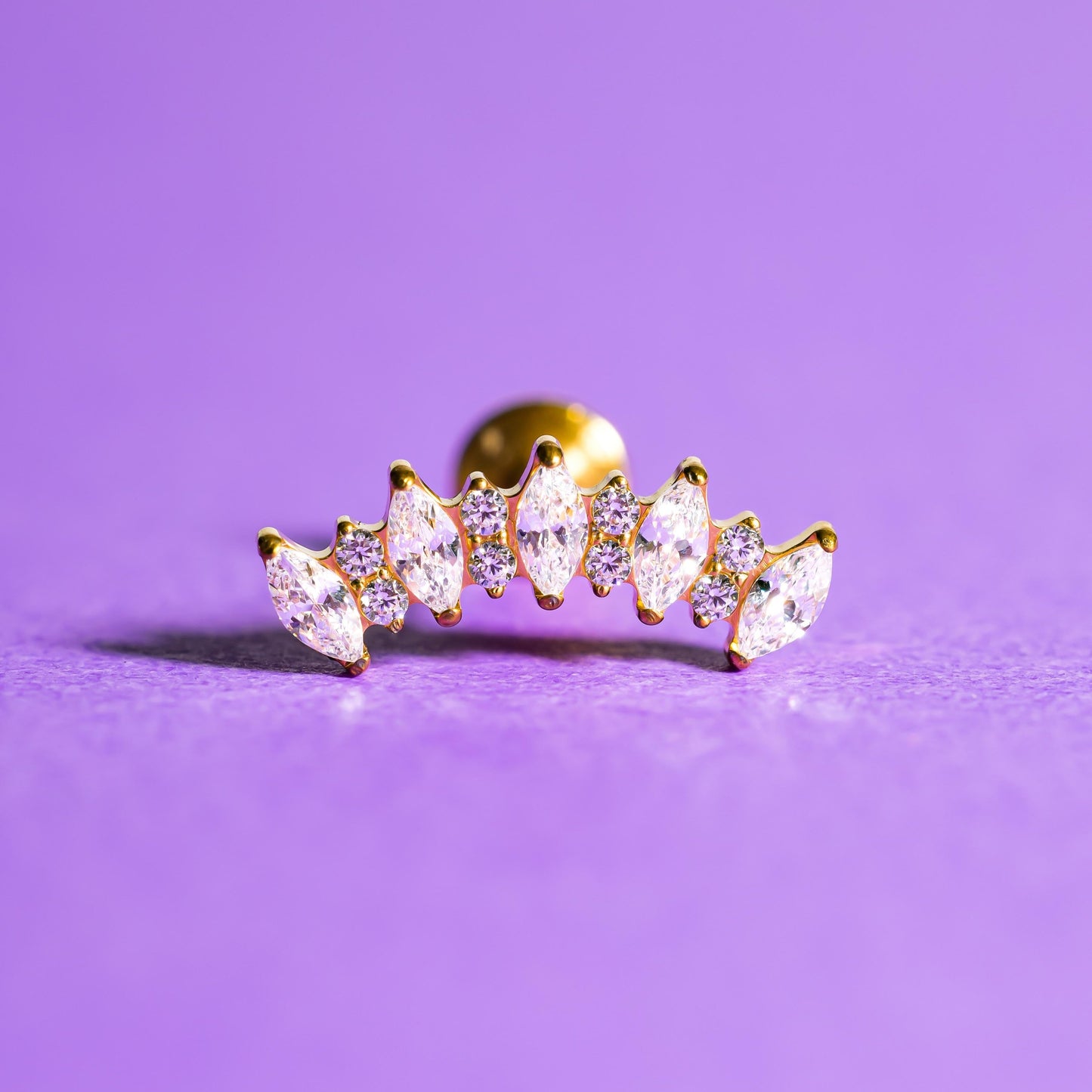 Elara - Crown Crown Push Pin Flatback Stud