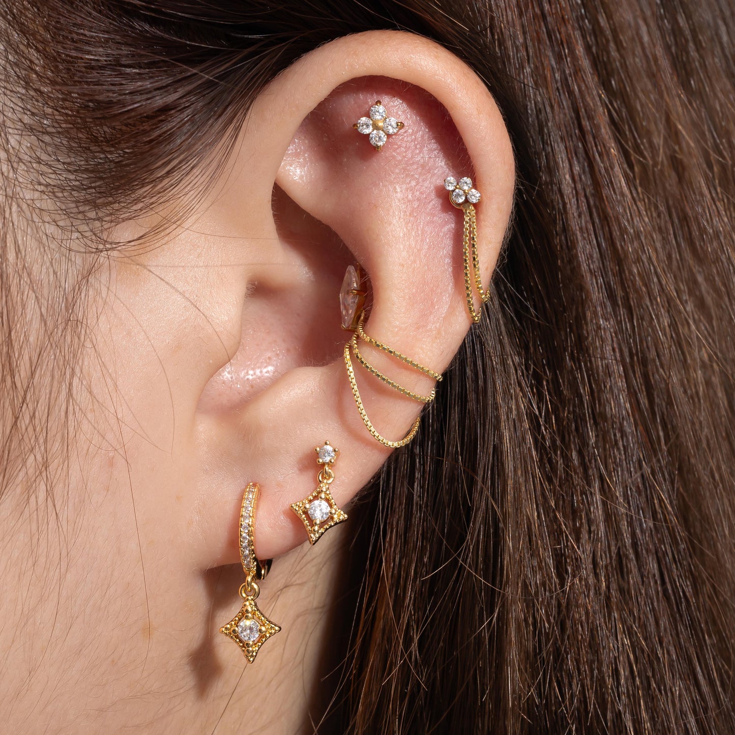 Lina - Crystal Bloom Push Pin Flatback Stud