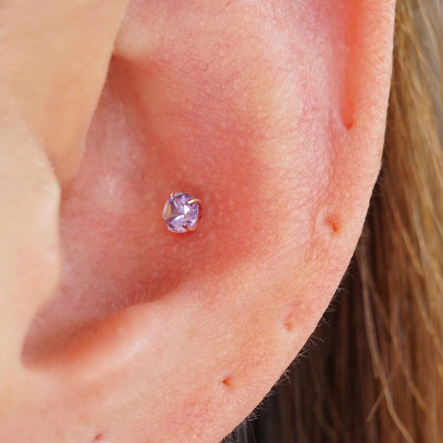 Tiny Twinkle Multi-color Push Pin Stud-Silver