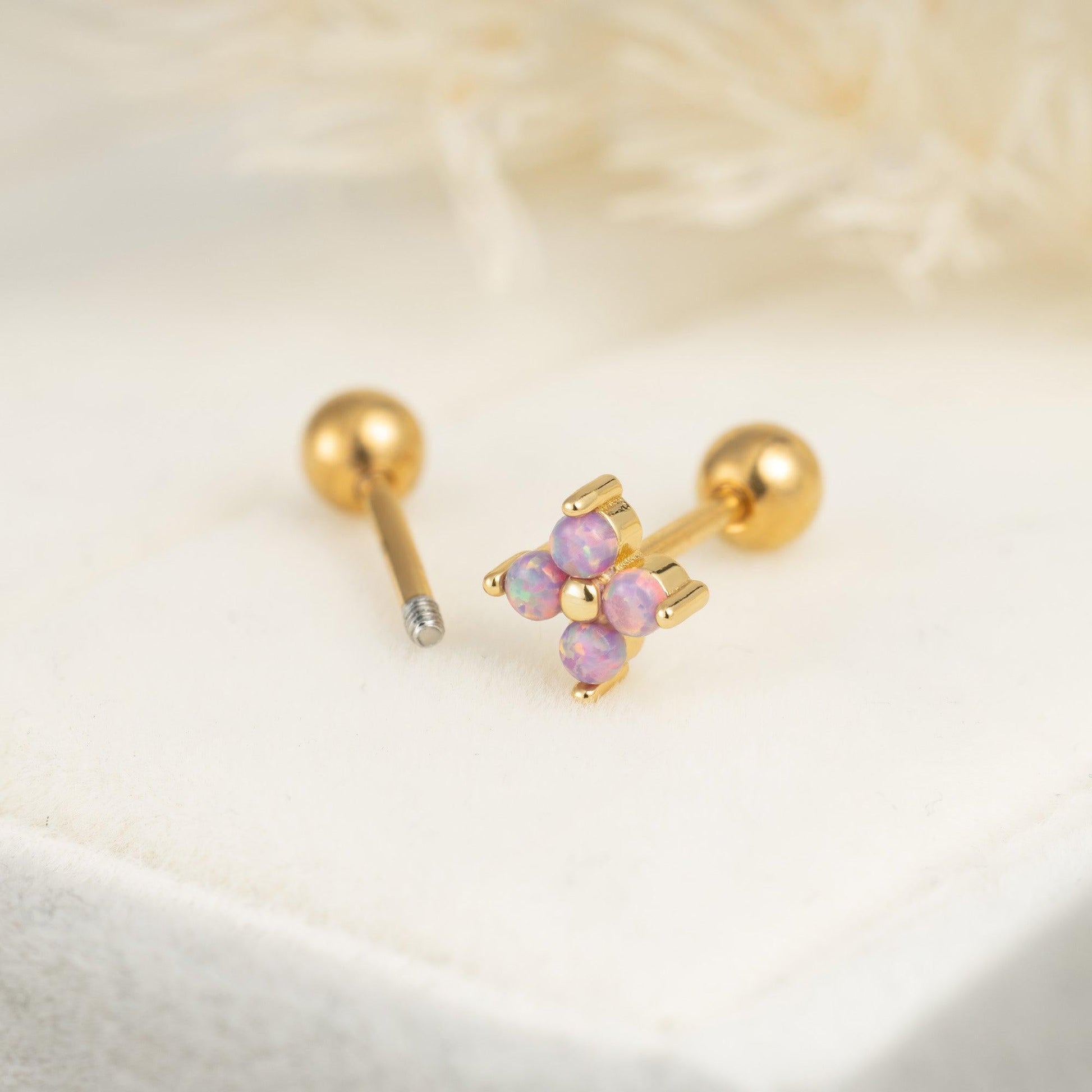 Color_Gold,Bar Type & Materials_Ball End (Titanium);EricaJewels