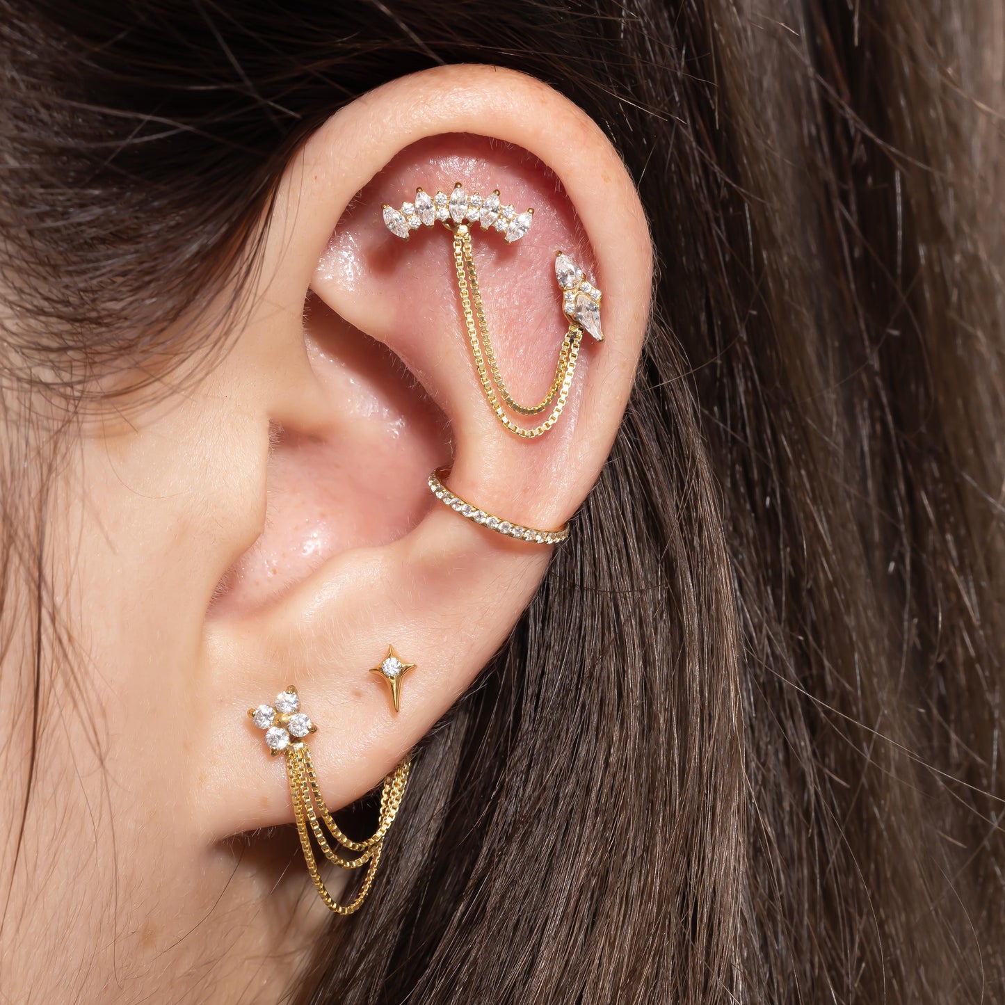 Eva - Kite Cut Crystal Push Pin Stud