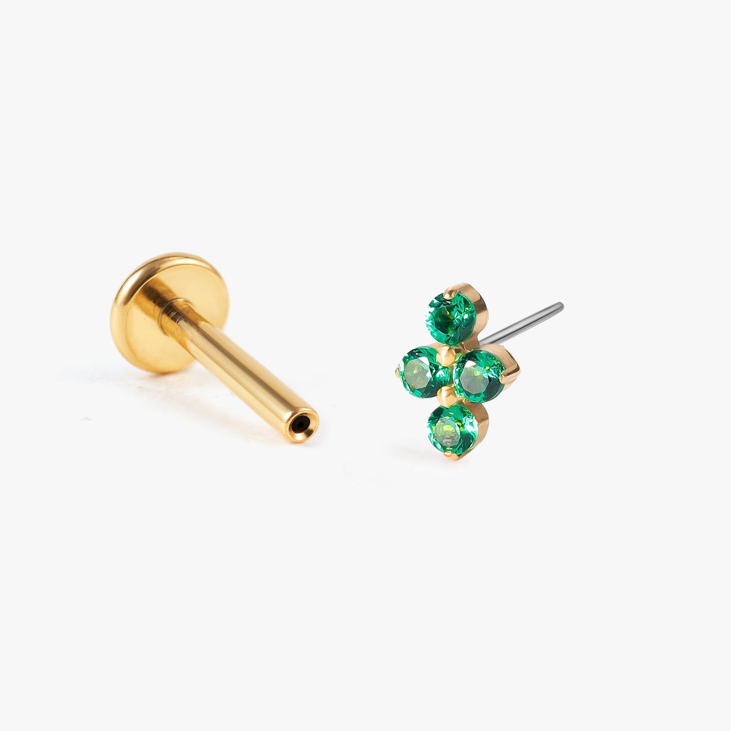 Lina - Emerald Bloom Push Pin Flatback Stud