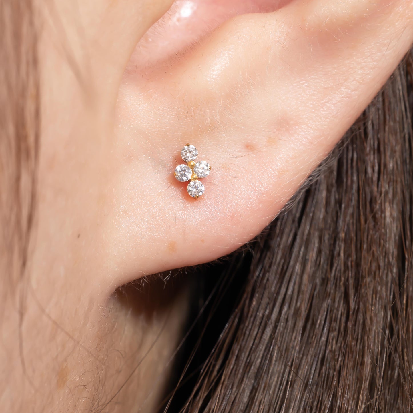 Lina - Crystal Bloom Push Pin Flatback Stud