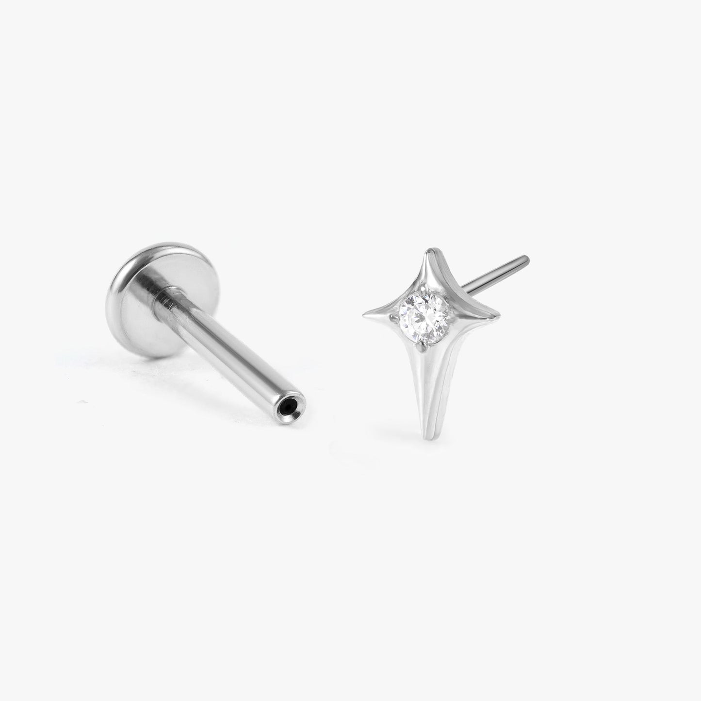 Stella - Crystal Star Push Pin Flat Back Earrings