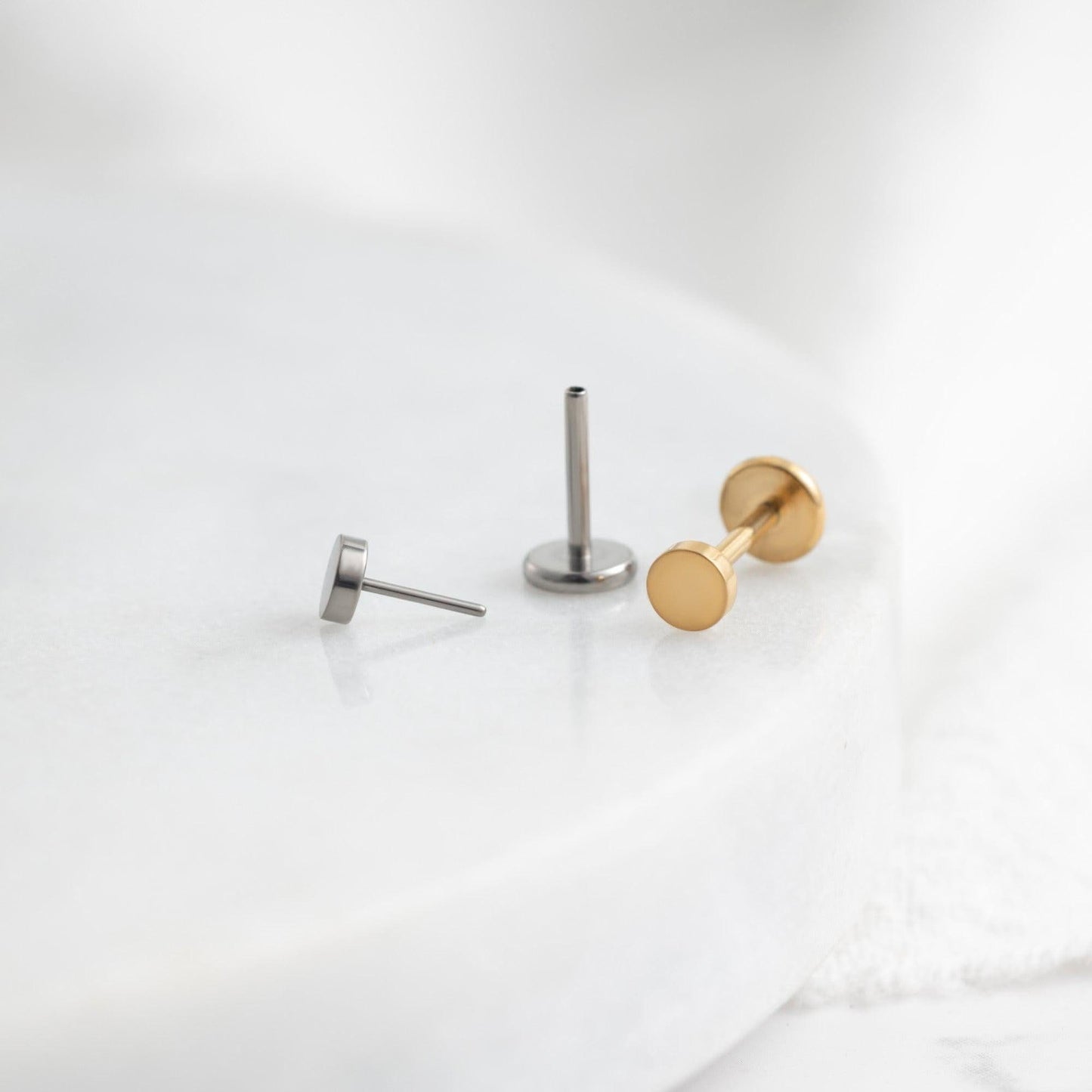 Color_ALL;Mini Plain Disc Push Pin Piercing Earring-EricaJewels