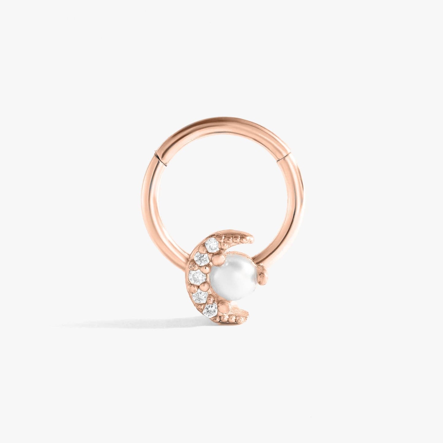 Pearl Celestial Moon Daith Jewelry & Septum Rings-EricaJewels