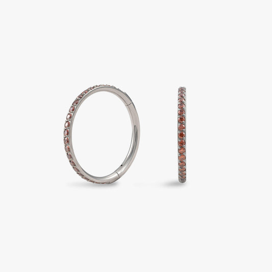 16G Multiple Sizes Garnet Red 3A CZ Cartilage Hoop