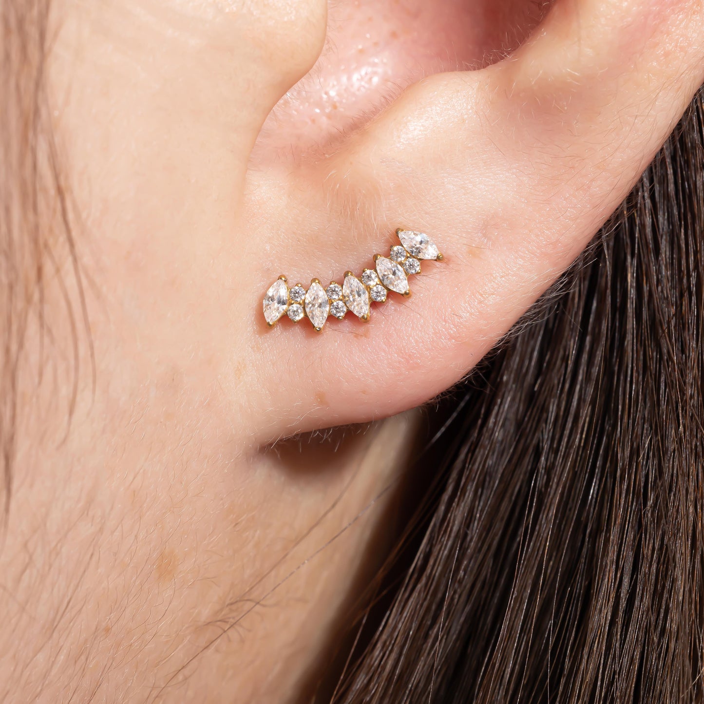 Elara - Crown Crown Push Pin Flatback Stud