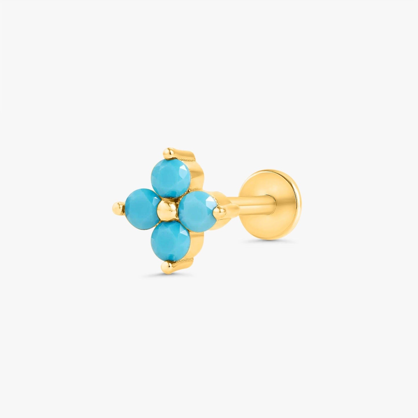Color_Gold,Bar Type & Materials_Labret (Titanium) ;Turquoise Studs - EricaJewels