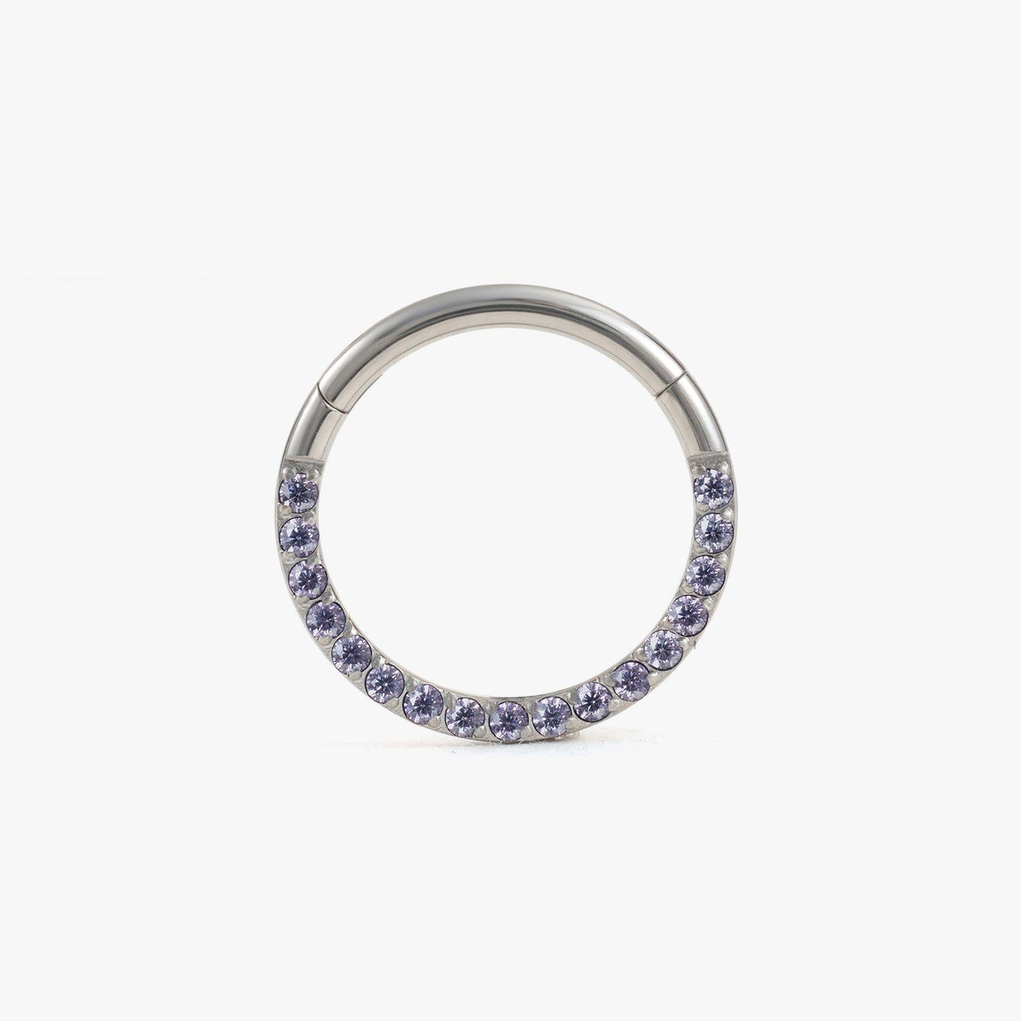 Titanium Amethyst Purple 3A CZ Daith Jewelry & Septum Rings
