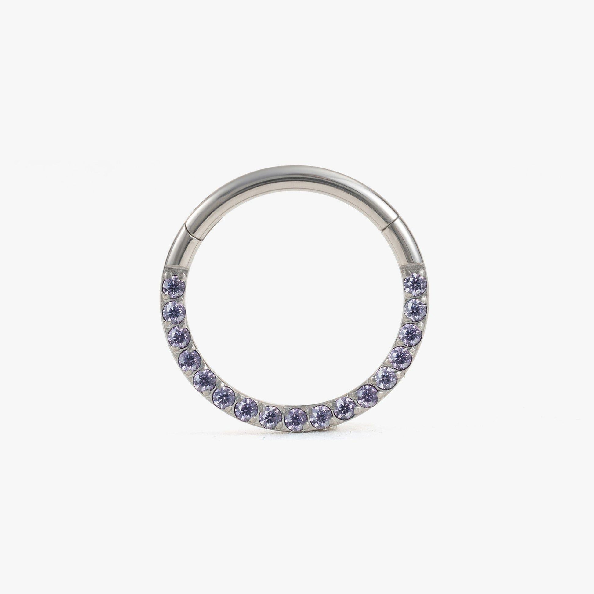 Titanium Amethyst Purple 3A CZ Daith Jewelry & Septum Rings