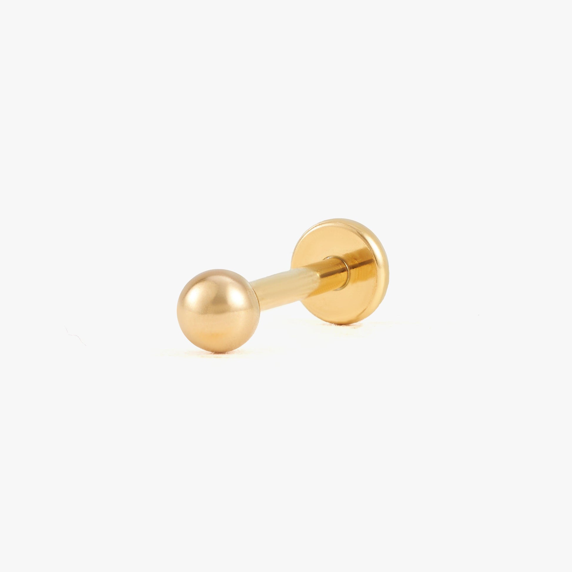 Color_Gold;Plain Bead Push Pin Piercing Earring